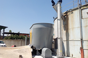 AGB Biomixer, complete with conveyor screws that carry the material to the digester