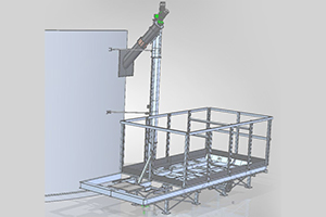 Completely safe on-line guided installation for push-floor solid feeder and biomass screw conveyors with top loading