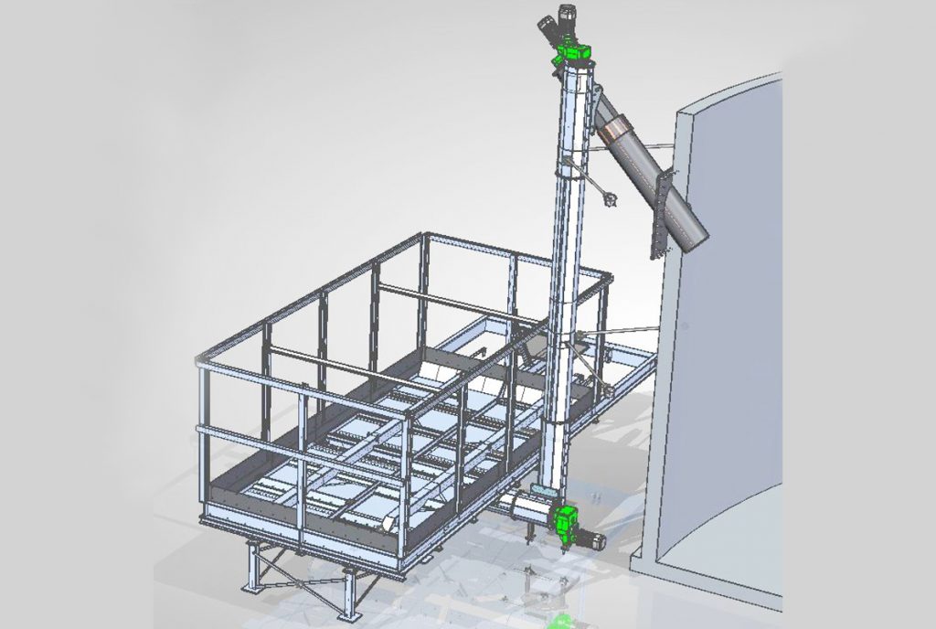 3D design of biomass plant feeding systems
