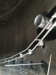Assembly of internal digester heating pipes in biogas plant